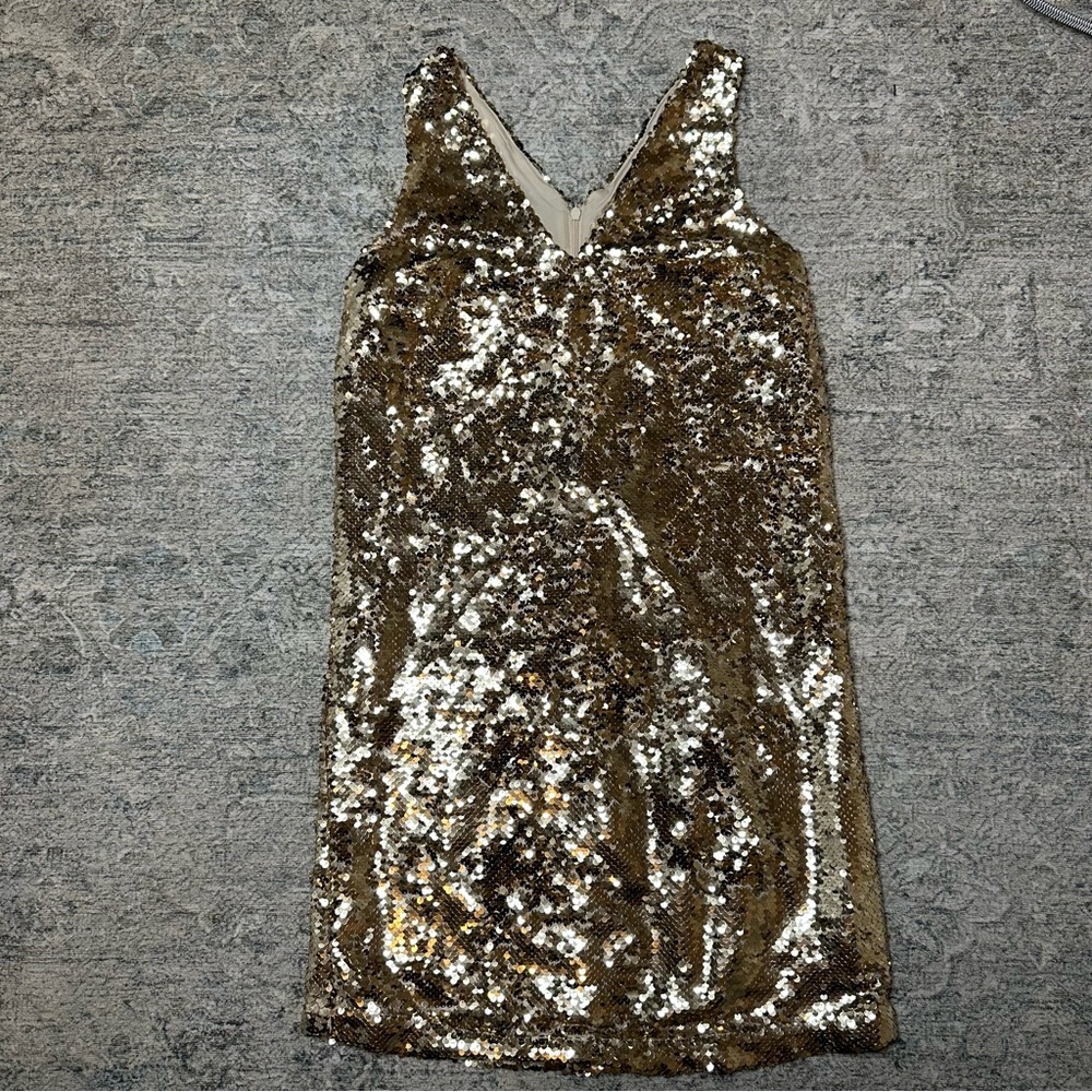 LOFT Gold Sequin Dress 00P